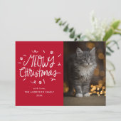 Cartes Pour Fêtes Annuelles Photo Whimsical Meowy Christmas Red Cat (Debout devant)