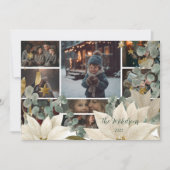 Cartes Pour Fêtes Annuelles Photo White Poinsettia Fête (Devant)