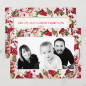 Cartes Pour Fêtes Annuelles Photo Winter Holly (Devant / Derrière)