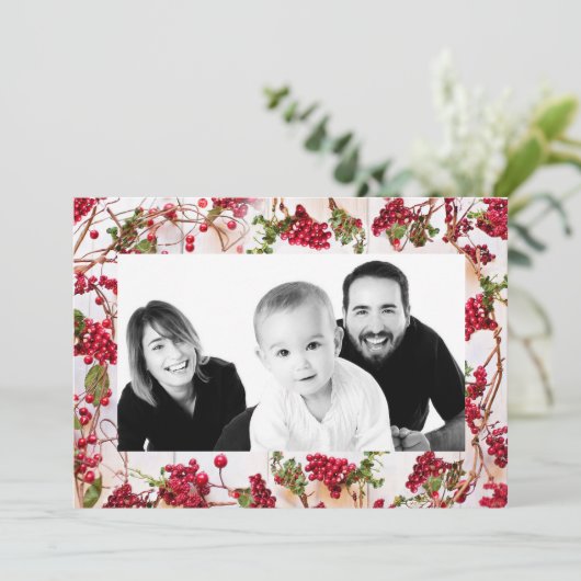 Cartes Pour Fêtes Annuelles Photo Winter Holly (Debout devant)