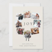 Cartes Pour Fêtes Annuelles Photo Wreath | Collage minimal moderne (Devant)