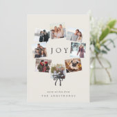 Cartes Pour Fêtes Annuelles Photo Wreath | Collage minimal moderne (Debout devant)