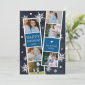 Cartes Pour Fêtes Annuelles Photobooth Snowy Hanoukka Photo Collage (Debout devant)
