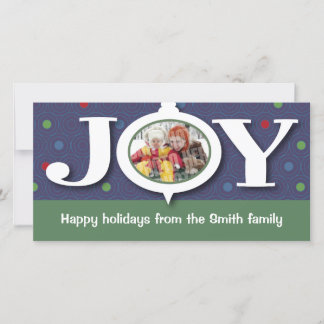 Cartes Pour Fêtes Annuelles Photocard de bleu de joie de vacances