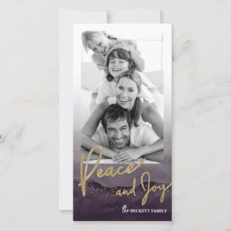 Cartes Pour Fêtes Annuelles Photocard de Noël - Aquarelles Paix et joie
