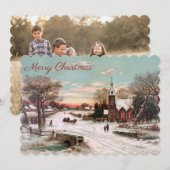 Cartes Pour Fêtes Annuelles Photocard de Noël Soirée de Noël à 2 faces (Devant / Derrière)