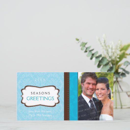 Cartes Pour Fêtes Annuelles PHOTOCARD ÉLÉGANT : : divinement damassé L4 (Debout devant)