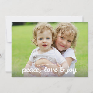 Cartes Pour Fêtes Annuelles Photocard Joyeuse et Lumineuse - Rouge