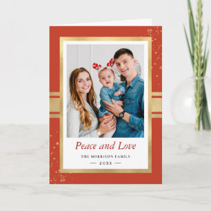 Cartes Pour Fêtes Annuelles Photographie d'amour pour la paix de Noël Orange F