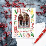Cartes Pour Fêtes Annuelles Photographie d'arche personnalisée de Noël mignon<br><div class="desc">Carte parfaite pour un accueil de vacances amusant! L'art fait main pour vous ! Parfait pour un hiver, noël, fête de vacances ou autre événement. ENTIÈREMENT PERSONNALISABLE ! Cliquez sur "Personnaliser" ci-dessus pour modifier le texte et ajouter votre propre photo. Cliquez sur "modifier à l'aide de l'outil de conception" pour...</div>
