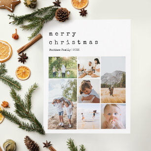 Cartes Pour Fêtes Annuelles Photographie de famille de Noël à la machine à écr