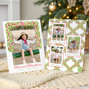 Cartes Pour Fêtes Annuelles Photographie de guirlande vaporeuse à nœud rouge a