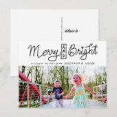 Cartes Pour Fêtes Annuelles Photographie De La Typographie De Vacances Joyeuse (Devant / Derrière)