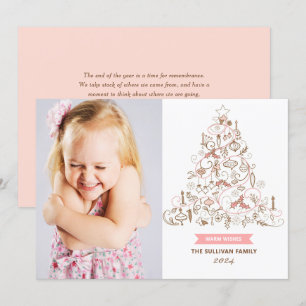 Cartes Pour Fêtes Annuelles Photographie de l'arbre de Noël rose