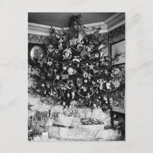 Cartes Pour Fêtes Annuelles Photographie de l'arbre de Noël Vintage (1910)