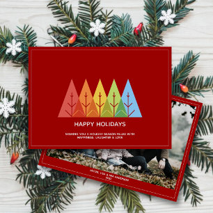 Cartes Pour Fêtes Annuelles Photographie de Noël, couleur géométrique moderne