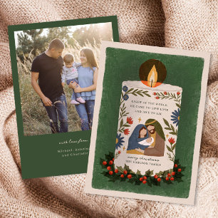 Cartes Pour Fêtes Annuelles Photographie de Noël religieuse de la bougie de la