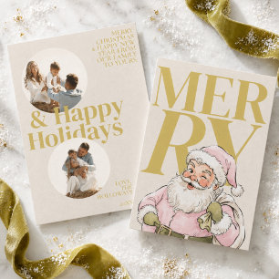 Cartes Pour Fêtes Annuelles Photographie de Père Noël avec typographie chartre