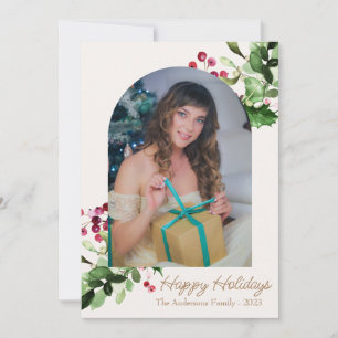 Cartes Pour Fêtes Annuelles Photographie de verdure festive de Noël et de baie