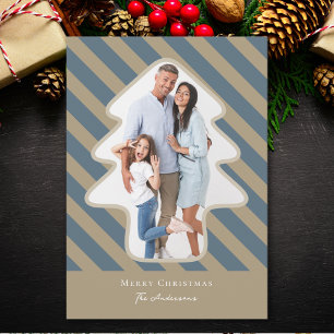 Cartes Pour Fêtes Annuelles Photographie en forme de pin blanc Joyeux Noël