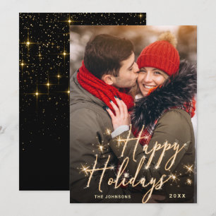 Cartes Pour Fêtes Annuelles Photographie moderne de Noël doré