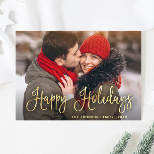 Cartes Pour Fêtes Annuelles Photographie moderne de Noël doré