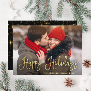Cartes Pour Fêtes Annuelles Photographie moderne de Noël doré