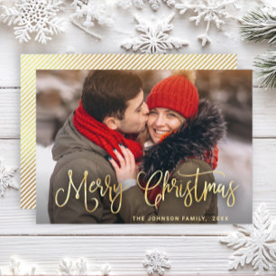 Cartes Pour Fêtes Annuelles Photographie moderne de Noël doré
