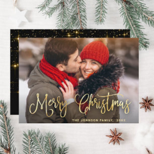 Cartes Pour Fêtes Annuelles Photographie moderne de Noël doré