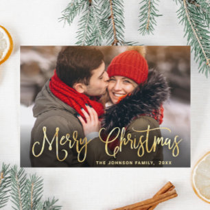 Cartes Pour Fêtes Annuelles Photographie moderne de Noël doré