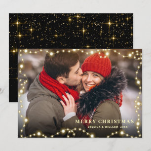 Cartes Pour Fêtes Annuelles Photographie moderne de Noël doré