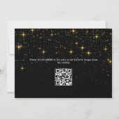 Cartes Pour Fêtes Annuelles Photographie moderne de Noël doré Code QR (Dos)