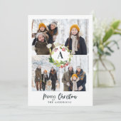 Cartes Pour Fêtes Annuelles Photos aquarelle florale + feuillage noël (Debout devant)