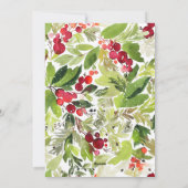 Cartes Pour Fêtes Annuelles Photos aquarelle florale + feuillage noël (Dos)