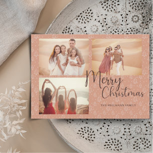 Cartes Pour Fêtes Annuelles Photos boho tendance moderne Joyeux arbres de Noël