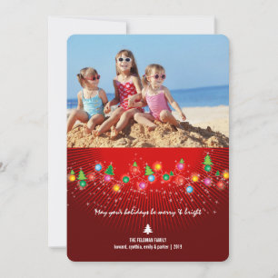 Cartes Pour Fêtes Annuelles Photos colorées brillant d'arbre de Noël