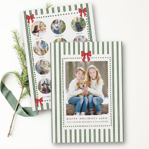 Cartes Pour Fêtes Annuelles Photos de bilan de l'année avec un nœud papillon r