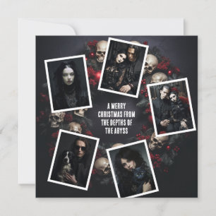 Cartes Pour Fêtes Annuelles Photos de couronne de crâne Goth Noël Message pers
