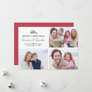 Cartes Pour Fêtes Annuelles Photos de grands-parents avec baies de rameau de N