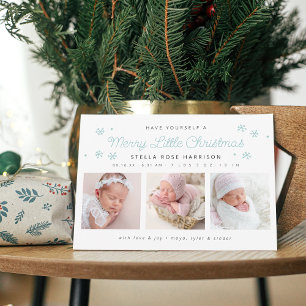 Cartes Pour Fêtes Annuelles Photos de naissance bleues festives et joyeuses de