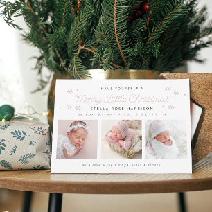 Cartes Pour Fêtes Annuelles Photos de naissance rose festives et joyeuses de N