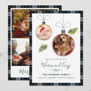 Cartes Pour Fêtes Annuelles Photos de Noël de famille à carreaux Gordon