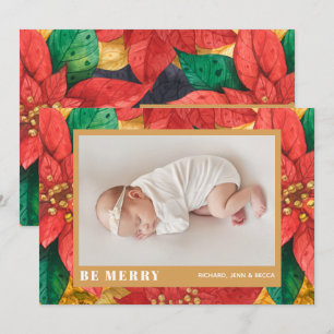 Cartes Pour Fêtes Annuelles Photos de Noël Poinsettia Annonces de naissance