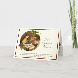 Cartes Pour Fêtes Annuelles Photos de Noël Religieux Jésus Marie Joseph Holi