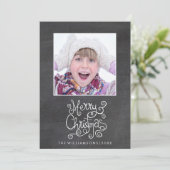 Cartes Pour Fêtes Annuelles Photos de Noël Whimsical Chalkboard (Debout devant)