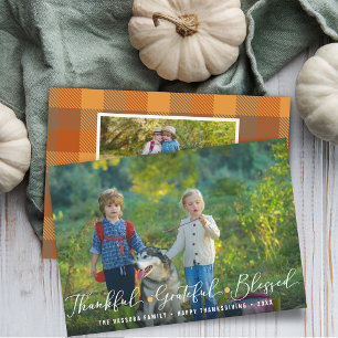Cartes Pour Fêtes Annuelles Photos de Thanksgiving avec une gratitude abondant
