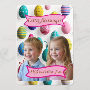 Cartes Pour Fêtes Annuelles Photos d'enfants Œufs de Pâques Peints