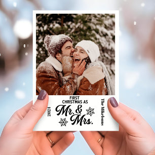 Cartes Pour Fêtes Annuelles Photos minimalistes Premier Noël comme M. et Mme