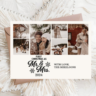 Cartes Pour Fêtes Annuelles Photos minimalistesPremier Noël en tant que M. et