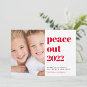Cartes Pour Fêtes Annuelles Photos Peace Out Noël rouge (Debout devant)